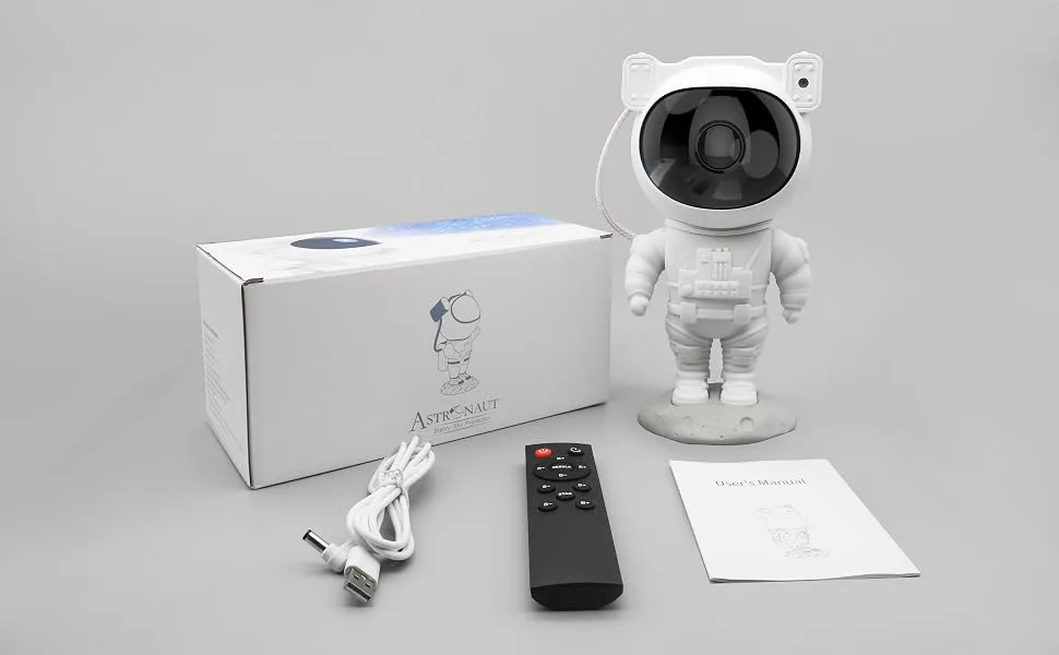 Tellegante Astronaut Galaxy Star Projector Starry Night Light Astronaut Projector with Nebula Timer & Remote Control Bedroom and Ceiling Projector for Children and Adults - Packing list