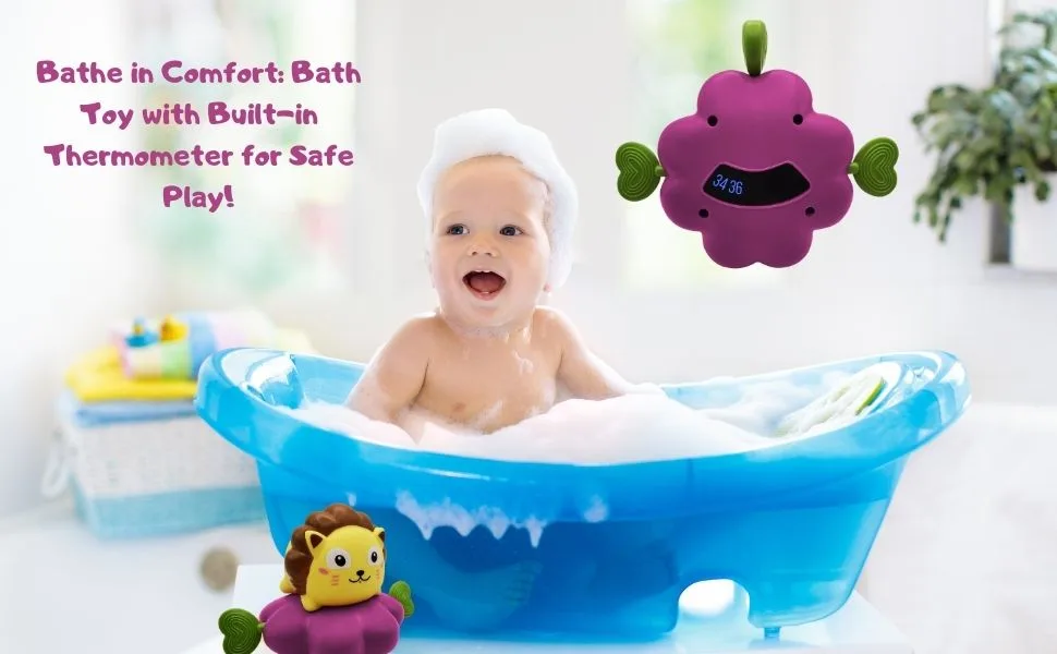 SkyroX Baby Bath Thermometer - Lion Cow or Dinosaur - Random colour Variation. UK company (Cow) - thermometer baby bath