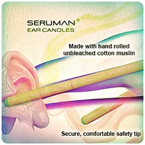 Natural Seruman Therapeutics beeswax Ear Candles (5 pairs) with protective discs - product information 3