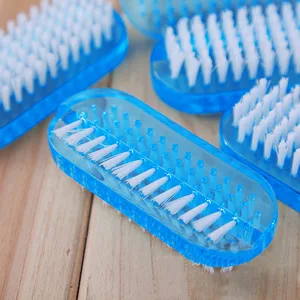 Andux Zone Clear Plastic Hand Brush & Nail Cleaning Brush 2 Pieces MJS-01 (Clear) Transparent/Green - Hand & Nail Cleaning Brush