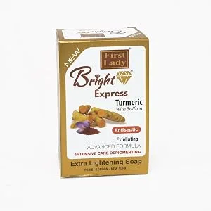 Bright Express Turmeric & Saffron Extra Skin Brightening & Exfoliating Soap 200g - Antiseptic - turmeric soap