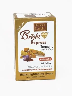 Bright Express Turmeric & Saffron Extra Skin Brightening & Exfoliating Soap 200g - Antiseptic - turmeric soap skin lightening