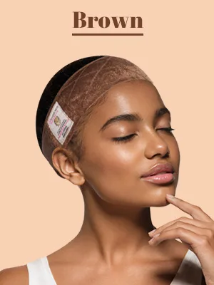 Dreamlover Elastic Wig Grip Headband Adjustable Wig Grip Band Brown 2 PCS - Facing the Logo on the RIGHT side of your head