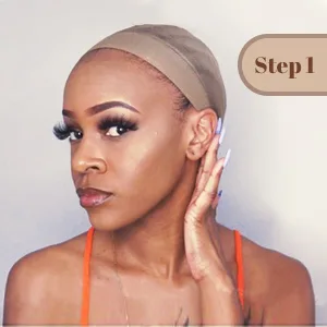 Dreamlover Elastic Wig Grip Headband Adjustable Wig Grip Band Brown 2 PCS - step 1