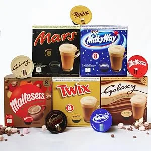 Mars Hot Chocolate Pods - Dolce Gusto Compatible Pods - Galaxy Mars Twix Milky Way & Maltesers - 40 Pods (8 x 5) - mars magic dolcegusto compatible capsuels