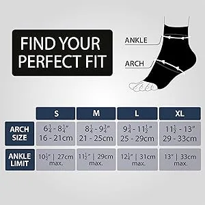 Rymora Plantar Fasciitis Support Socks -Medium Arch Heel and Ankle Compression Socks -Flexible Foot Support Socks for Men and Women -White White (One Pair) Medium: 21-25cm arch circumference - Rymora Plantar Fasciitis Socks Size Chart - 4 sizes - S M L XL small medium large extra x-large
