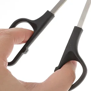 Minkissy Long Handled Toenail Scissors and Clipper Easy Cuticle Scissor for Thick Toe Nails Men Women Elderly (Black) - nail scissors for women