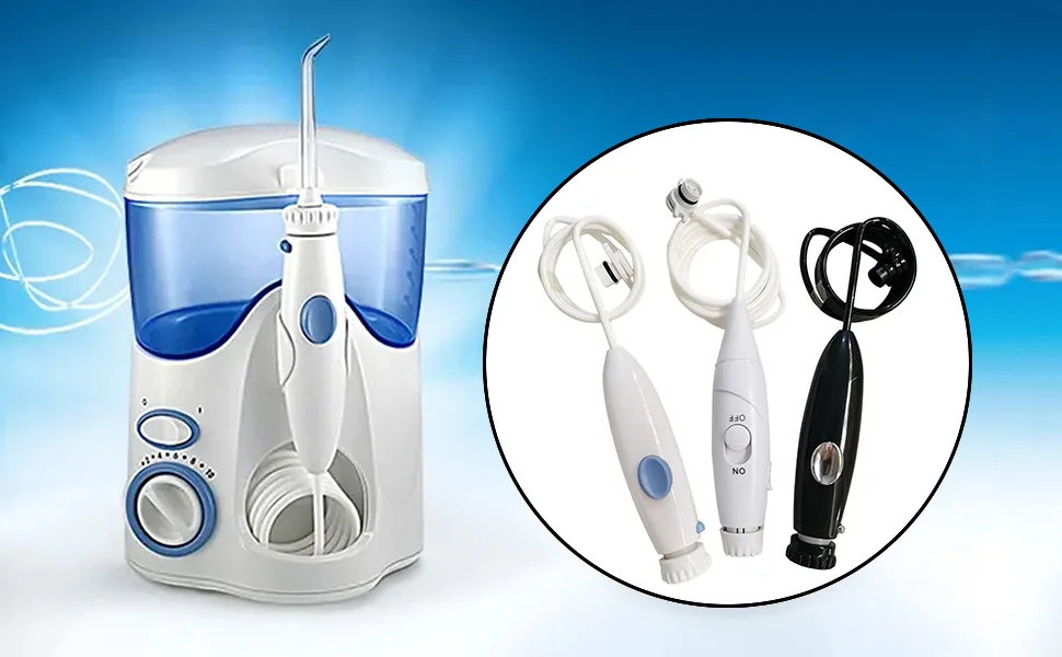 Jerilla Water Flosser Plastic Handle Hose Oral Hygiene Accessories Compatible with Oral Irrigator WP-100 WP-660 WP-900 - Button Black Black - Button - product information 2