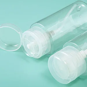 Shakeel 2pcs 200ml Nail Polish Remover Pump Bottle Dispenser Empty Push Down Pump Dispenser Pump Dispenser Bottle for Nails Plastic Clear Liquid Bottle Container for Makeup Remover - Push Down Pump Dispenser