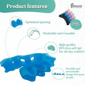 Pedimend Toe separator Toe spacers Gel Toe Separators Bunion Correctors Toe Spacers Toe Straightener Toe Stretcher Big Toe Correctors Toe Separator (Blue) - Blue 8862