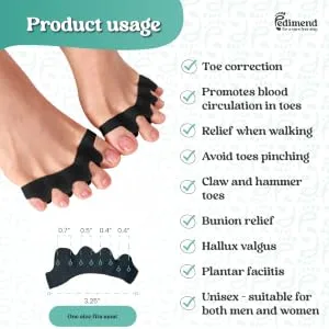 Pedimend Toe separator Toe spacers Gel Toe Separators Bunion Correctors Toe Spacers Toe Straightener Toe Stretcher Big Toe Correctors Toe Separator (Blue) - Toe Seperator 2