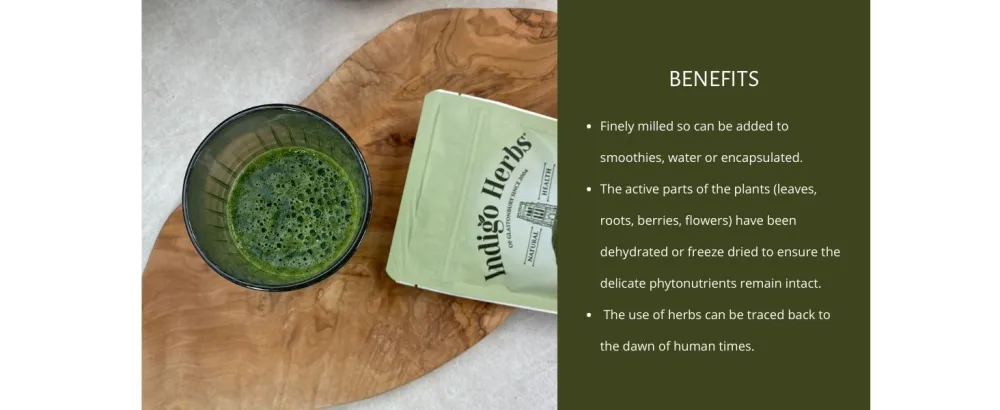 Indigo Herbs Papaya Leaf Powder 100g - Herbal powders