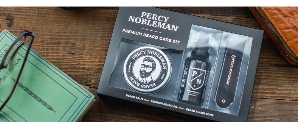 Percy Nobleman Premium Beard Care Kit A Limited Edition Beard Grooming Kit Containing a Premium Beard Oil Beard Balm and Folding Comb  - PREMIUM BEARD CARE KIT