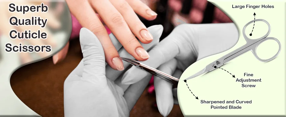 ARSUK Cuticle Scissors Professional Thin Extra Fine Curved- Sharp Manicure Scissors for Women & Men Nails- 3.74 Inch Stainless Steel - Curved,cuticle,eyebrow,manicure,grooming,women,men,small,beauty,nose hair,thick,toenails,Scissors