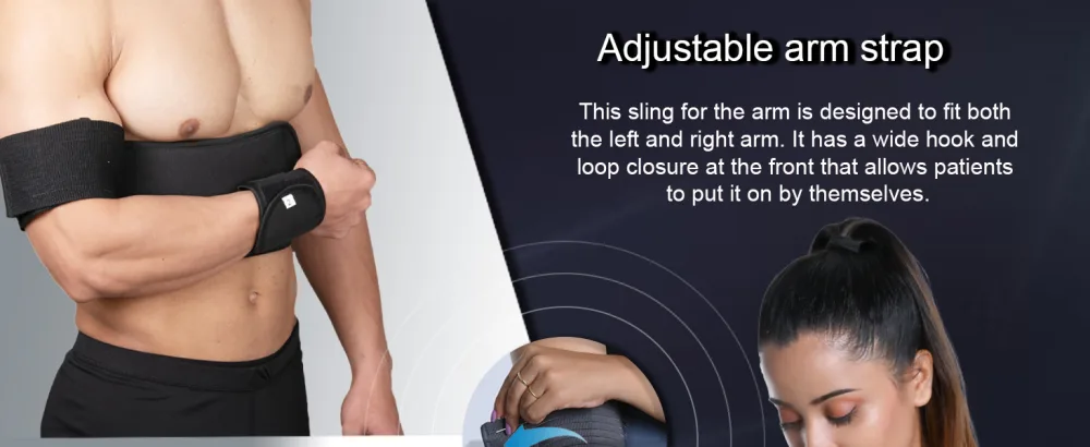 Wonder Care-Left Right Shoulder Immobilizer Arm Sling Elastic Brace for Clavicle Collar Bone Dislocation Subluxation Shoulder Support Compression Brace After Rotator Cuff Surgery - Grey Grey Universal(30"-41") - shoulder