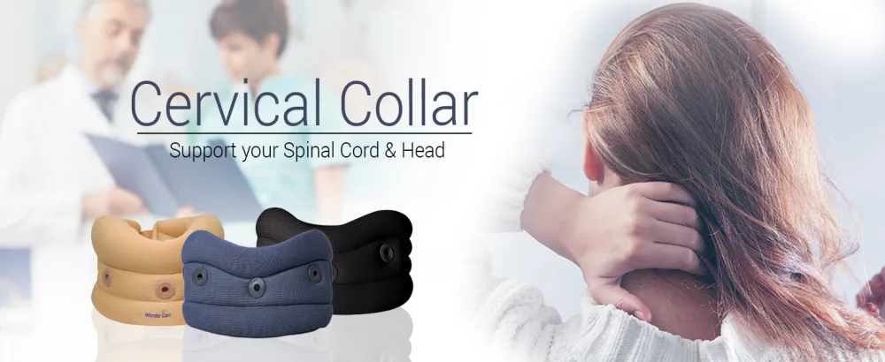 WC- Soft Cervical Collar Adjustable Collar Neck Support Brace Neck Support Soft Neck Collar Neck Brace for Neck Pain and Support for Women & Men-Medium Medium Black - soft collar cervical brace collarin cervical aspen collar collar spines spinal immobilization neck