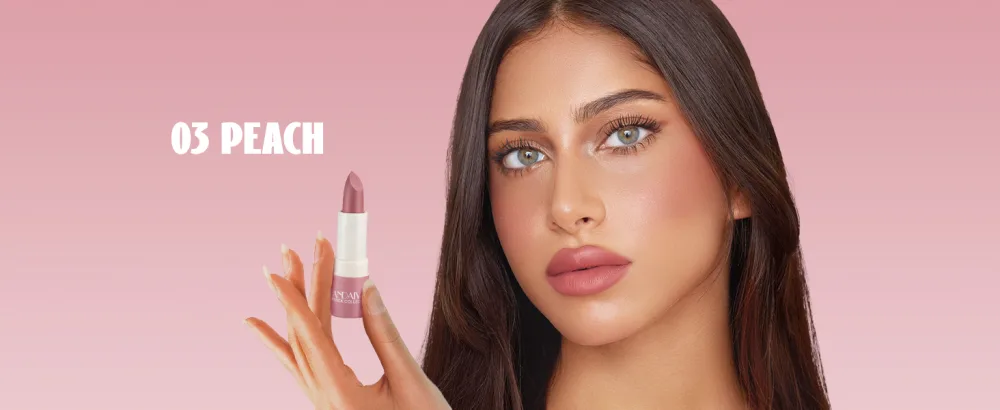HANDAIYAN Nude Lipstick Matte Smooth Waterproof Highly Pigmented Lipsticks (02#Nude) - Peach Lipstick