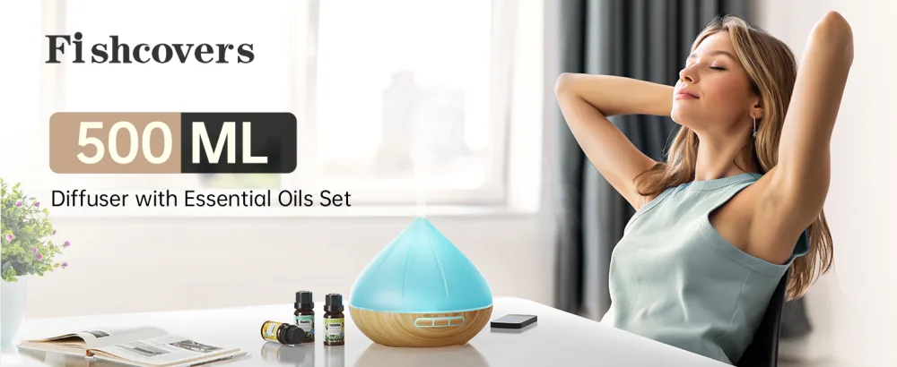 500ml Essential Oil Diffuser Aromatherapy Diffuser with 8x10 Essential Oils Aroma Diffuser Humidifier for Large Room 4 Timer Setting with Remote Control - product information 1