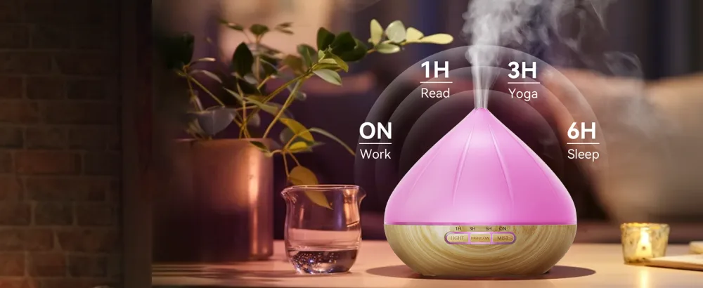 500ml Essential Oil Diffuser Aromatherapy Diffuser with 8x10 Essential Oils Aroma Diffuser Humidifier for Large Room 4 Timer Setting with Remote Control - product information 9