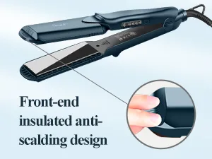 Hair Crimper CkeyiN Professional Crimping Iron and Straighter with 4 Interchangeable Ceramic Plates for Fluffy Hairstyle Corn Perm Waves Straight Heat Resistant Glove 4 Adjustable Temperatures Green - Crimping Iron