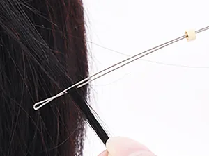 Vlasy 10PCS Hair Extension Loop Needle Threader Pulling Hook Tools Micro Loop Nano Beads Device Hair Extension Threader for Hair or Feather Extensions - STEP
