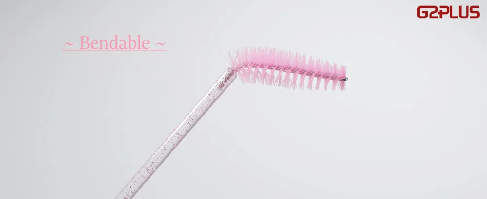 G2PLUS 200 PCS Disposable Eyelash Brushes - Pink Eyelash Spoolies for Extensions - Crystal Mascara Wands -Eyelash Extension Brush Applicator for Eyelash Extensions 200PCS Pink - Crystal Mascara Wands