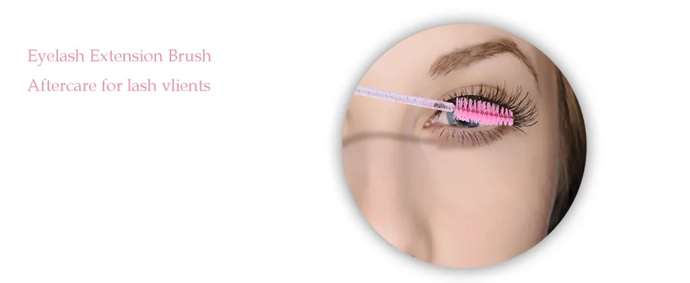 G2PLUS 200 PCS Disposable Eyelash Brushes - Pink Eyelash Spoolies for Extensions - Crystal Mascara Wands -Eyelash Extension Brush Applicator for Eyelash Extensions 200PCS Pink - Eyelash Extension Brush Applicator