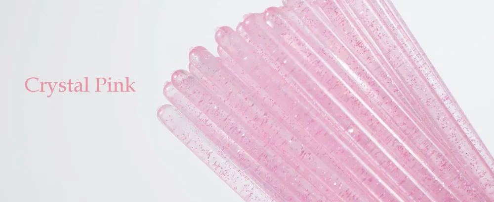 G2PLUS 200 PCS Disposable Eyelash Brushes - Pink Eyelash Spoolies for Extensions - Crystal Mascara Wands -Eyelash Extension Brush Applicator for Eyelash Extensions 200PCS Pink - Pink Crystal Eyelash Brushes