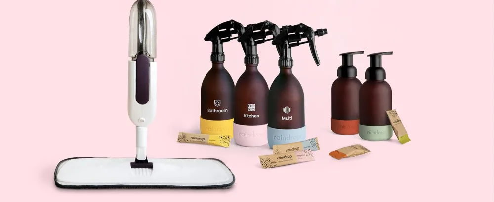 Raindrop Sustainable Hand Soap Refills 4x Plastic-Free Foaming Hand Soap Refills Mint and White Tea - raindrop product range