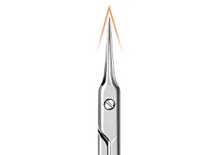 CGBE Cuticle Scissors with Curved Tip Stainless Steel Cuticle Scissors Extra Fine Super Sharp Small Pointed Beauty Cuticle Cutter for Trimming Cuticles Eyebrows Eyelashes and Dry Skin Square Handle 1pc - cuticle scissors