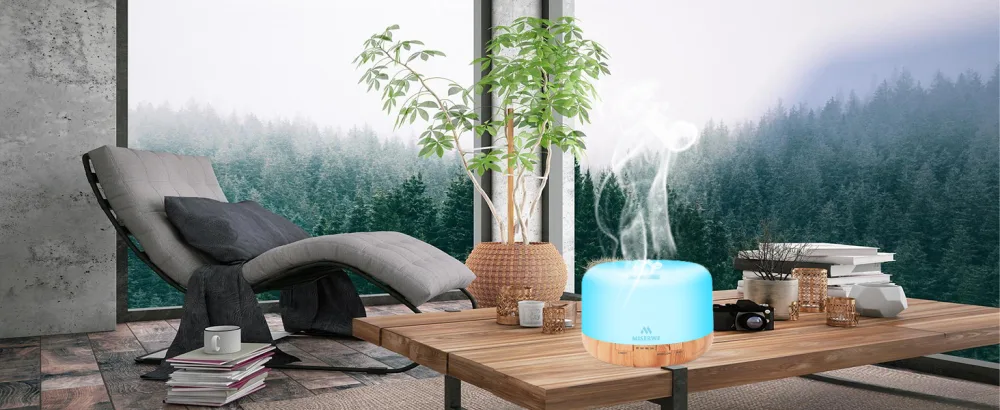Miserwe 500ML Essential Oil Diffuser Adjustable Mist Mode and Waterless Auto Shut-Off with Wireless Remote 7 LED Light Colors for Office Home Bedroom Living Room Black - product information 3