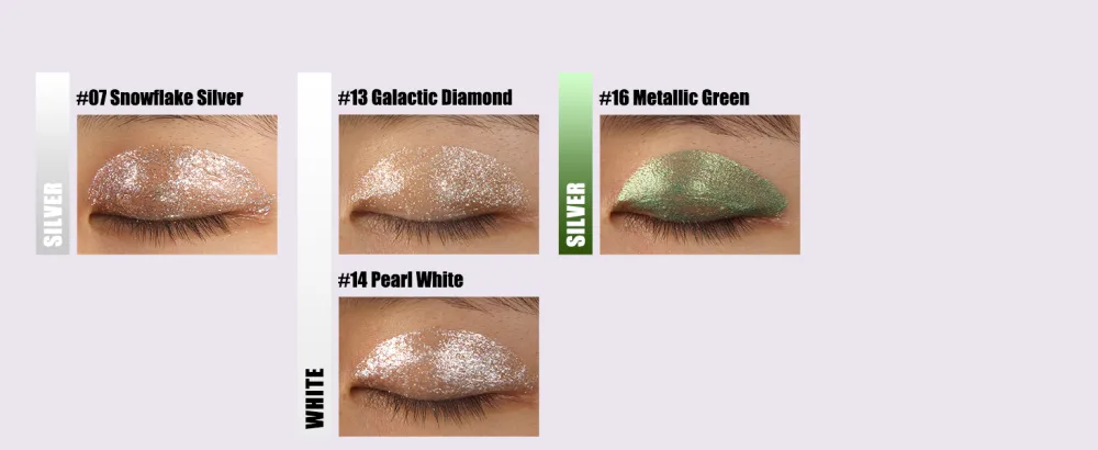 Anglicolor Eyeshadow Liquid Glitter Eyeshadow Highly Pigmented Glitter Gel Diamond Eyeshadow Liquid Eyeshadow & Eyeliner Blendable Shimmer Eyes Makeup Vegan (#7 Silver) - Eyeshadow