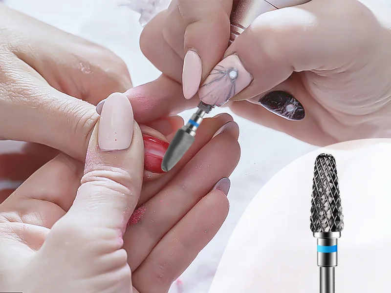 CGBE Nail Drill Bits 3/32Inches Tungsten Steel Nail Drill Bits For Gel Acrylic Nail Cuticle Drill Bits Medium for Home Salon Use - 3pcs - Medium 3PCS Tungsten Carbide - nail drill bits