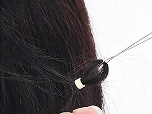 Vlasy 3PCS Hair Extension Loop Needle Threader Pulling Hook Tools Micro Loop Nano Beads Device Hair Extension Threader for Hair or Feather Extensions - STEP