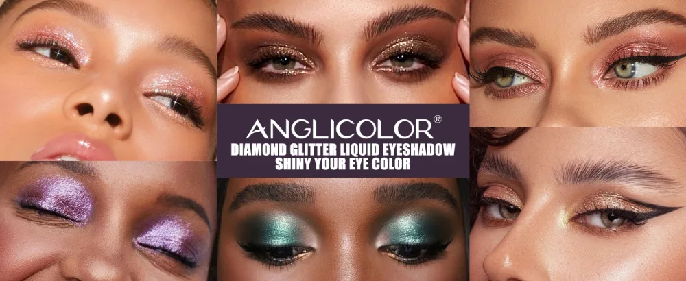 Anglicolor Eyeshadow Liquid Glitter Eyeshadow Highly Pigmented Glitter Gel Diamond Eyeshadow Liquid Eyeshadow & Eyeliner Blendable Shimmer Eyes Makeup Vegan (#17) - Eyeshadow