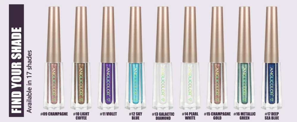 Anglicolor Eyeshadow Liquid Glitter Eyeshadow Highly Pigmented Glitter Gel Diamond Eyeshadow Liquid Eyeshadow & Eyeliner Blendable Shimmer Eyes Makeup Vegan (#15) - Eyeshadow