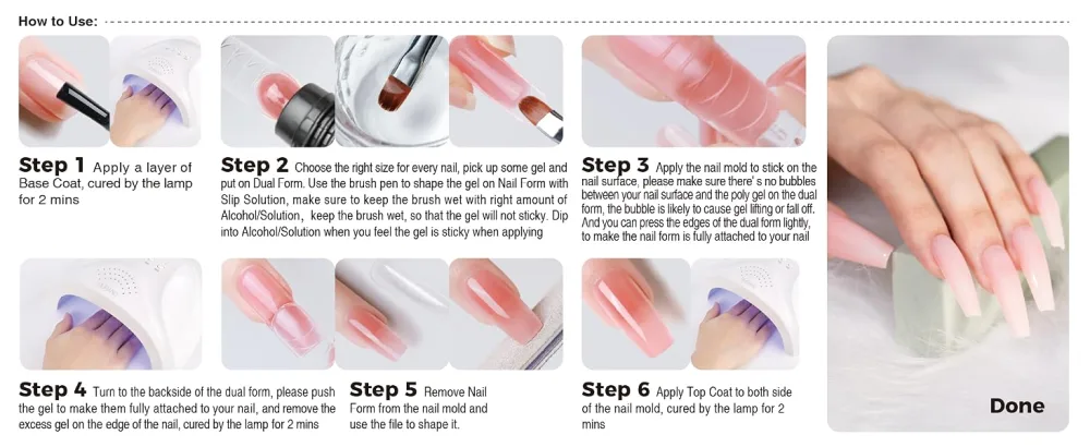 BURANO Poly Extension Gel Nail Kit 6 Colors Nail Poly Nails Builder Gel Set for Beginner & Professional Using Poly Nail Gel Kits DIY Starter Kit Nail Art Gift (04 Pink Glitter) - BURANO Poly Builder Gel Nail Kit-6-Easy to Use