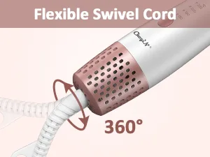 CkeyiN Automatic Hair Curler Innovative Rotating Curling Wand Iron Fast-Heating and Versatile Automatic Rotating Hair Curler with Cold Air Styling Function White - Automatic Hair Curler