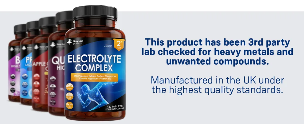 Electrolytes Tablets - High Strength Electrolyte Tablets Rehydration Tablets - With Potassium Calcium Sodium Phosphorus Chloride Magnesium & Vitamin B12 Fasting Keto Electrolytes Vegan Made In UK - electrolyte complex