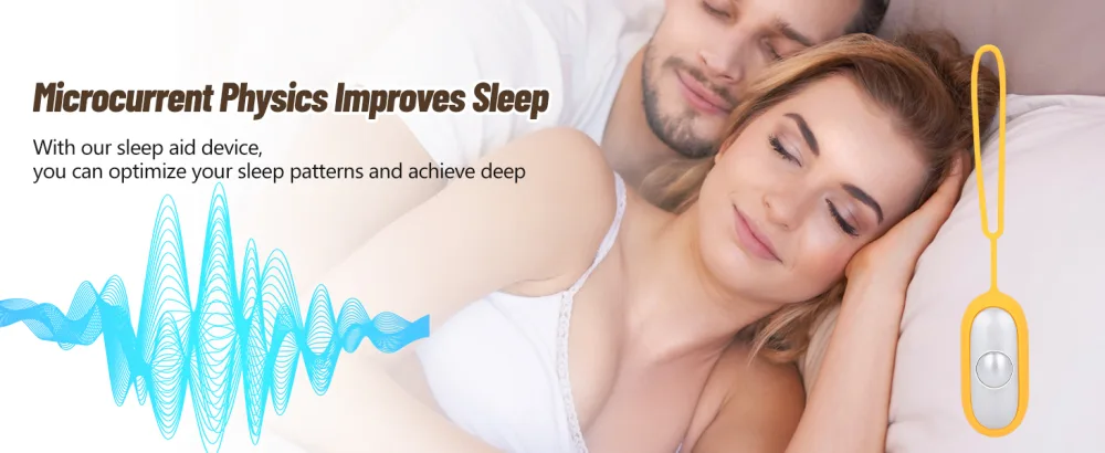 Sleep Aid Device Microcurrent Holding Sleep Instrument for Insomnia Fast Asleep USB Charging Anxiety Pressure Relief Sleep Aid Device (Yellow) - B0CF5GW433