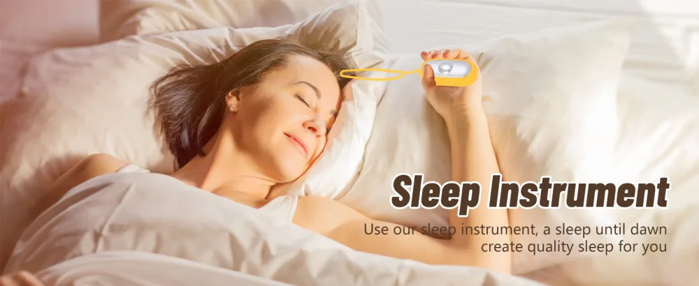 Sleep Aid Device Microcurrent Holding Sleep Instrument for Insomnia Fast Asleep USB Charging Anxiety Pressure Relief Sleep Aid Device (Yellow) - B0CF5GW433