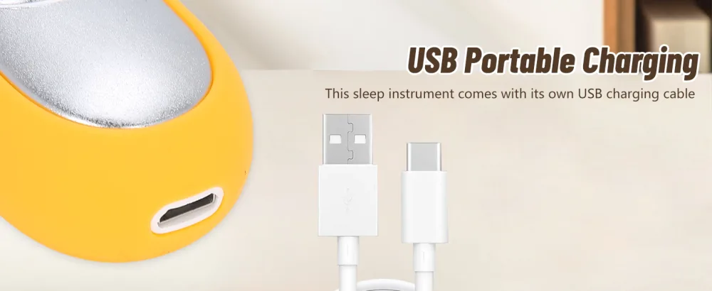 Sleep Aid Device Microcurrent Holding Sleep Instrument for Insomnia Fast Asleep USB Charging Anxiety Pressure Relief Sleep Aid Device (Yellow) - B0CF5GW433