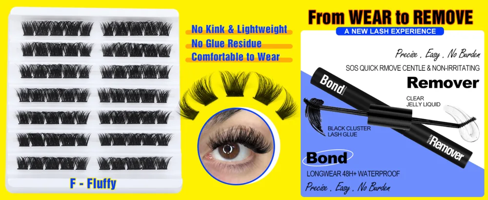 DIY Lash Extension Kit Lash Clusters Kit Wispy Cluster Lashes Like Eyelash Extensions 12-16MM Natural Look Lash Glue Strong Hold by ALICE E - Sexy - DIY Lash Extension Kit