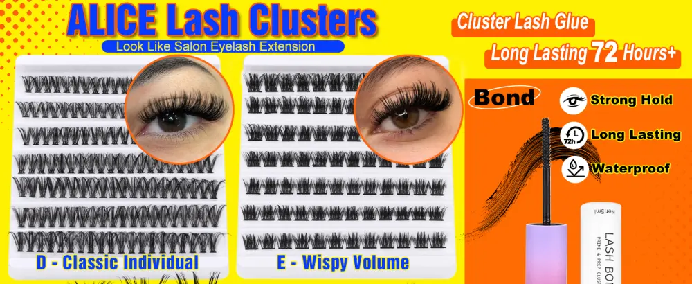 DIY Lash Extension Kit Lash Clusters Kit Wispy Cluster Lashes Like Eyelash Extensions 12-16MM Natural Look Lash Glue Strong Hold by ALICE E - Sexy - Lash Extension Kit