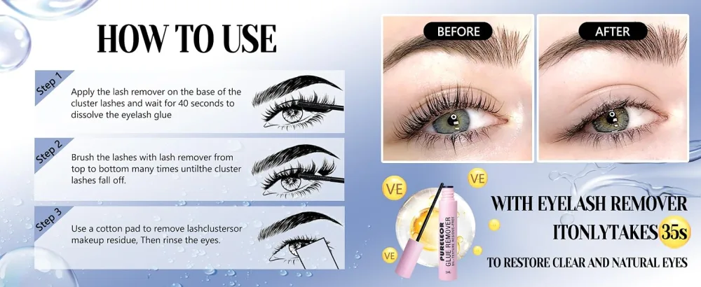 Cluster Eyelash Glue Remover Cluster Lash Glue Remover DIY Lash Adhesive Remover Mascara Wand Glue Remover Clear 5ml - Lash Adhesive Remover