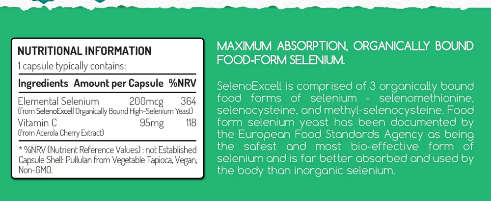 New: Tri-Selenium Complex 200mcg - Max Absorption Organically Bound & Food-Form Selenium - Clinically Studied - Immune Cell & Thyroid Function - UK Made - GMP - No Additives 120 count (Pack of 1) - selenium