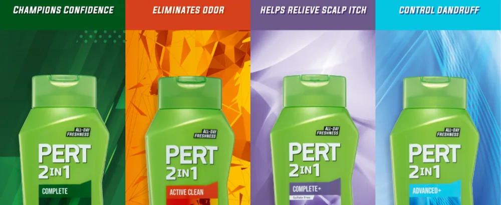 PERT 2 in 1 Complete Clean Shampoo and Conditioner - Mens Shampoo for Daily Use - Hair Conditioner for Men - 25.4 oz - Pert Module 6