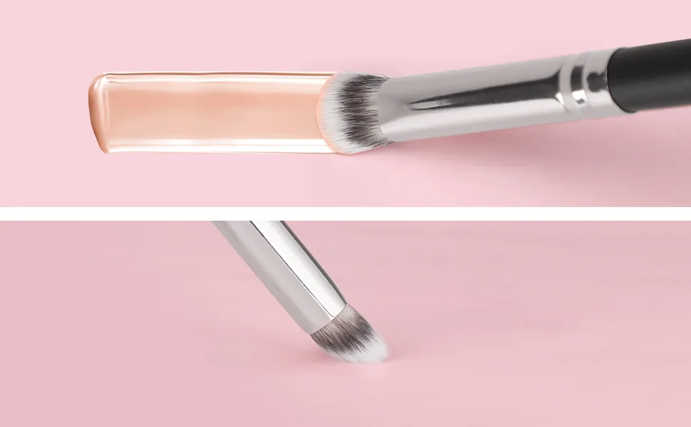 TEOYALL Angled Kabuki Foundation Brush Dense Synthetic Contour Brush for Bronzer Liquid Foundation Cream Powder Blending Buffing Stippling Brush (370) - under eye conealer brush