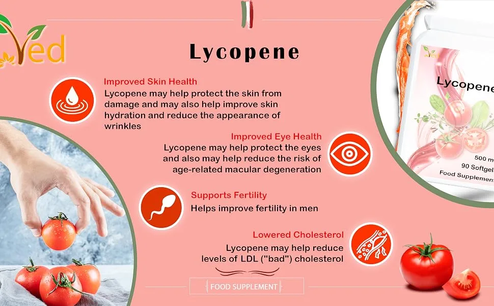 Ved Lycopene Supplement 500mg x 90 Softgel - product information 6