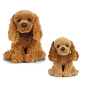 Living Nature Soft Toy Gift Bundle - Plush Cocker Spaniel Dog (20cm) & Puppy (16cm) Cocker Spaniel Bundle - Cocker Spaniel